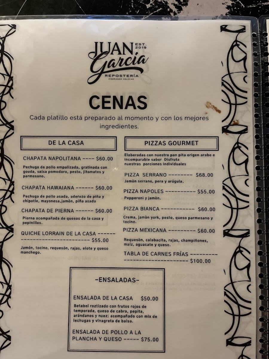 Juan García Menu - Image 3