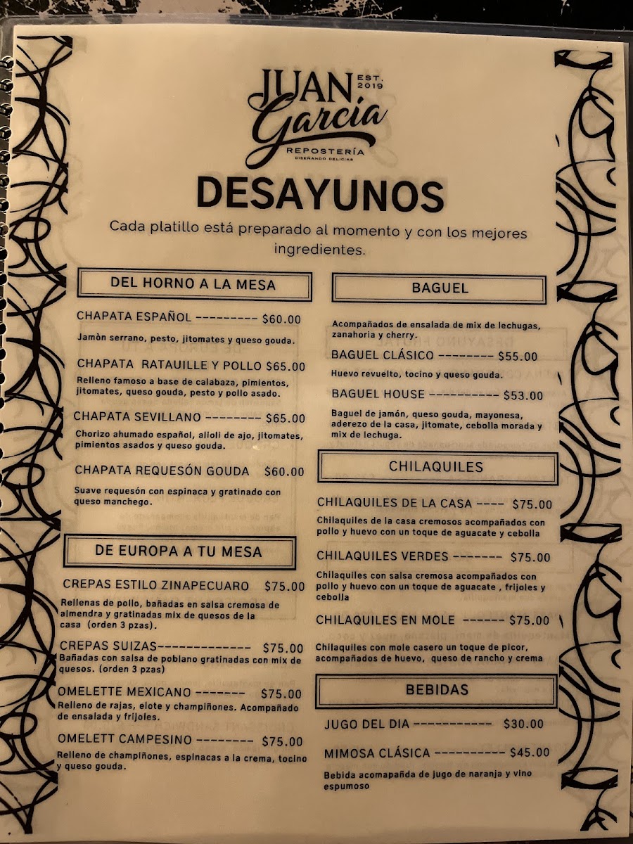 Juan García Menu - Image 6